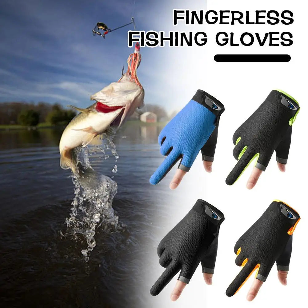 Ice Silk Fingerless UV Gloves for Cycling, Fishing & Driving