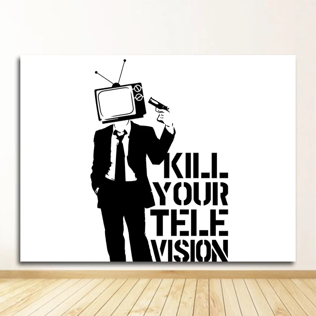 Banksy Abstract Canvas Wall Art Print | Nordic Living Room Decor