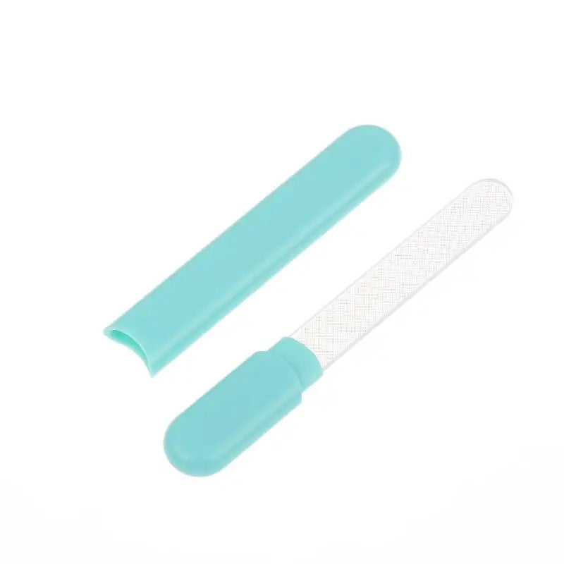 Glass Nail File With Case, Crystal Diamond Salon Best Beauty Nail Buffer For Natural And Acrylic Nail Peaceful Pleasures Health and Wellness Light green