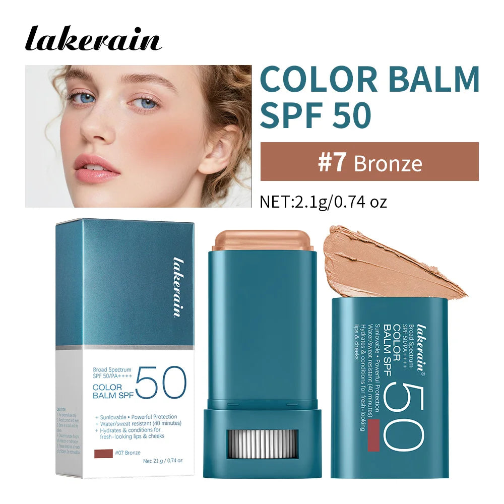 SPF 50 Sunscreen Blusher Long-lasting Color Waterproof Sweat Resistant Velvety-Soft Texture Fresh & Natural Finish Blusher Balm Peaceful Pleasures Health and Wellness Bronze