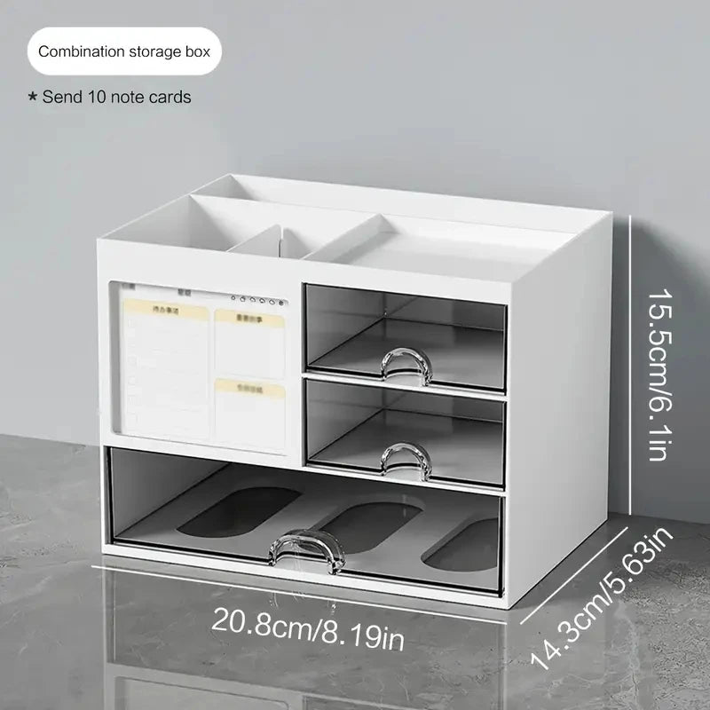Desktop Combination Drawer Storage Box Desk Organizer Pen Holder