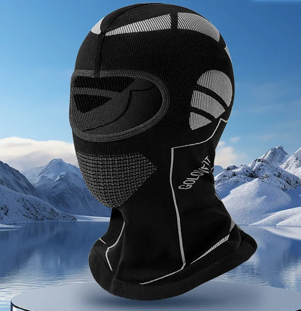 Men Women Cold-Proof Thermal Scarf Winter Ski Hat Balaclava Full Face Mask Ski Cycling Hunting Head Neck Cover Helmet Liner Cap Peaceful Pleasures Health and Wellness Black gray 25-38cm