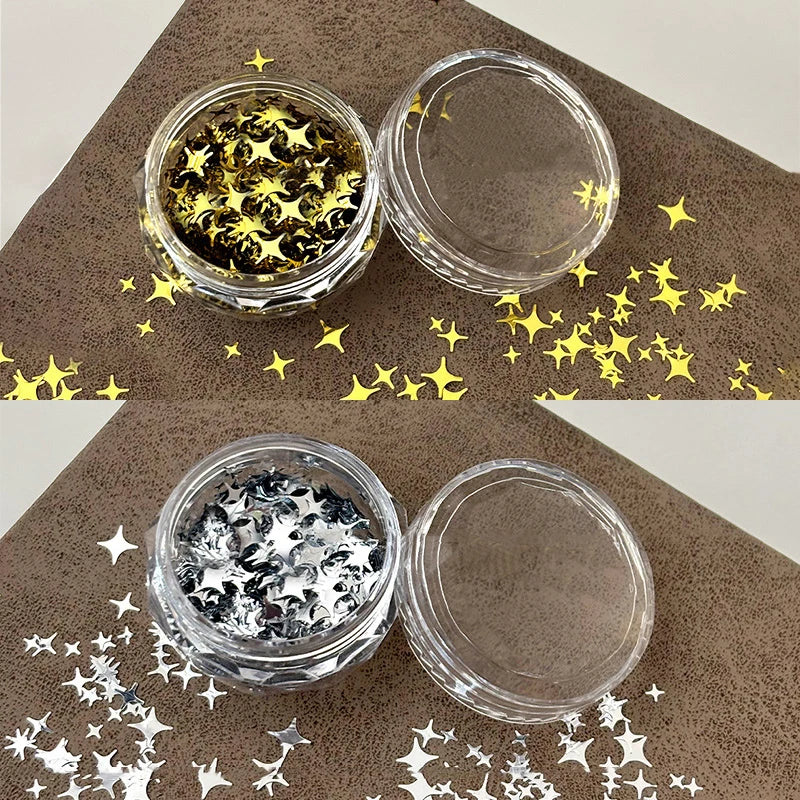 1Box Nail Glitter Star Shape Sequins Sparkly Flakes Paillette Nail Art Charms Decorations DIY Slices Accessories Peaceful Pleasures Health and Wellness