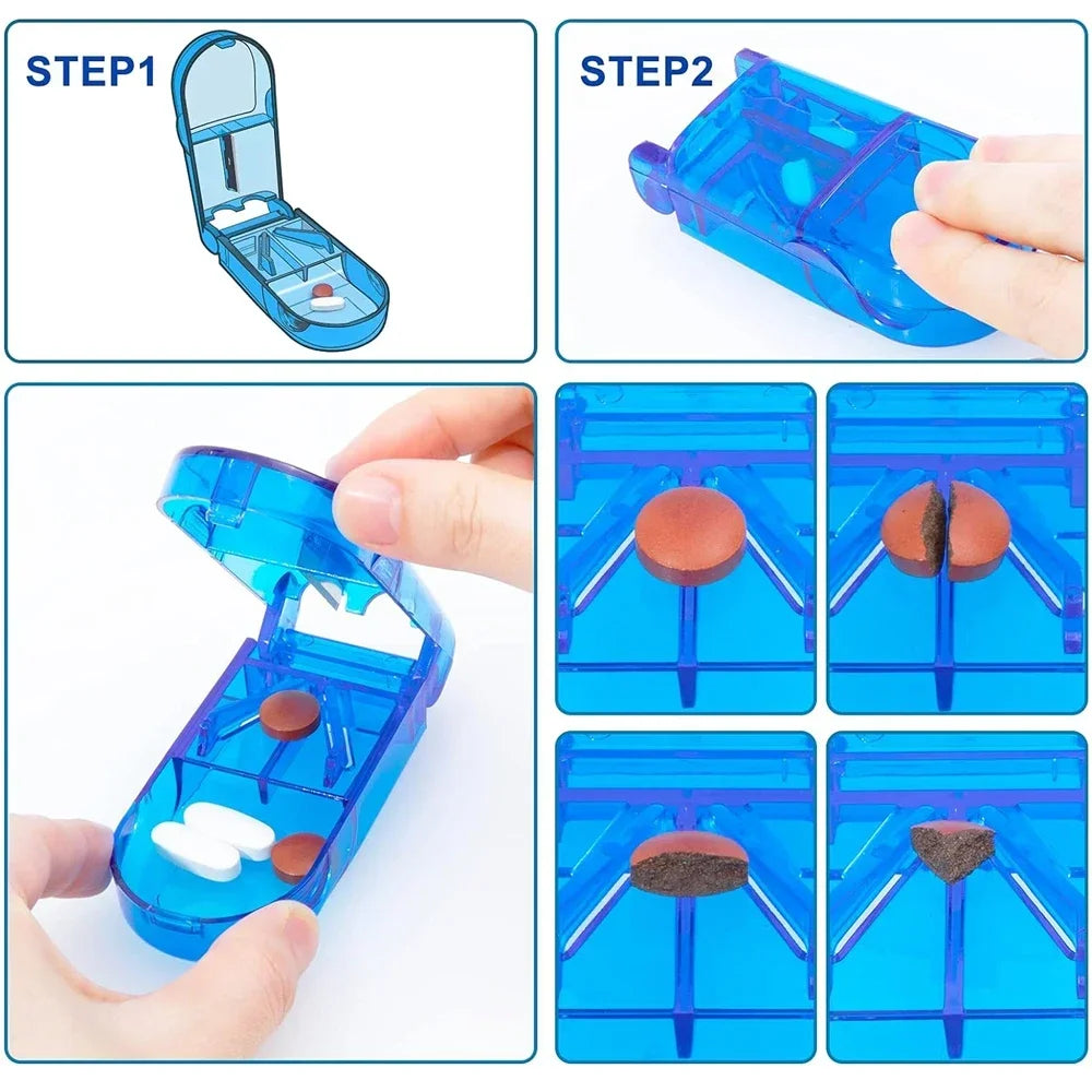 New Pill Cutter, Professional Pill Splitter for Cutting Small Pills or Large Pills in Half, Doubles As A Pill Box for Tiny Pills Peaceful Pleasures Health and Wellness