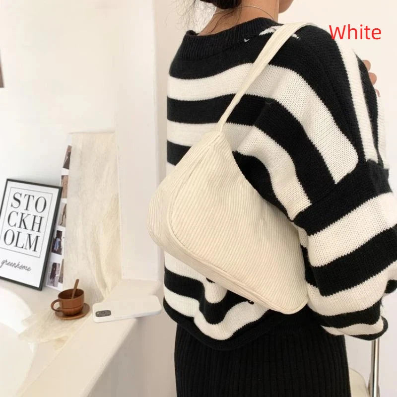 Women's Corduroy Underarm Bag | Small Square Shoulder Bag
