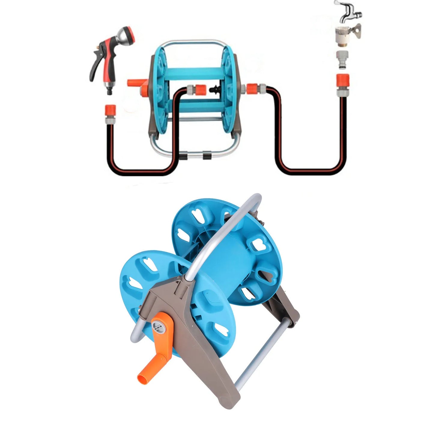 G1 2 Garden Water Hose Rack Gardening Waterpipe Cart Storage Car