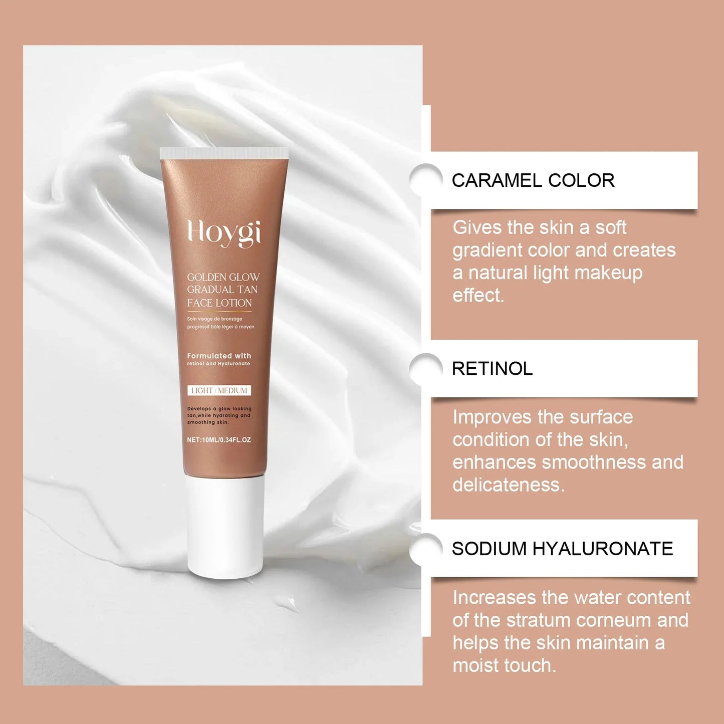 Hoygi Sunless Self-Tanning Lotion – Face & Body Bronzer