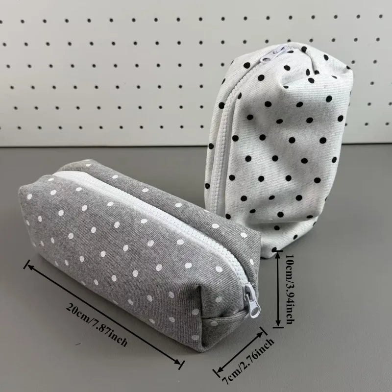 Korean Polka Dot Cosmetic Bag – Large Makeup Organizer Pouch