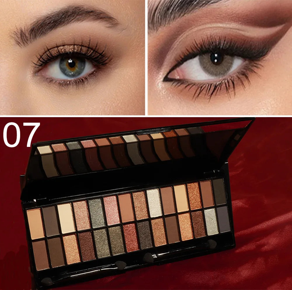 Cmaadu 28-Color Matte Shimmer Eyeshadow Palette + Brush