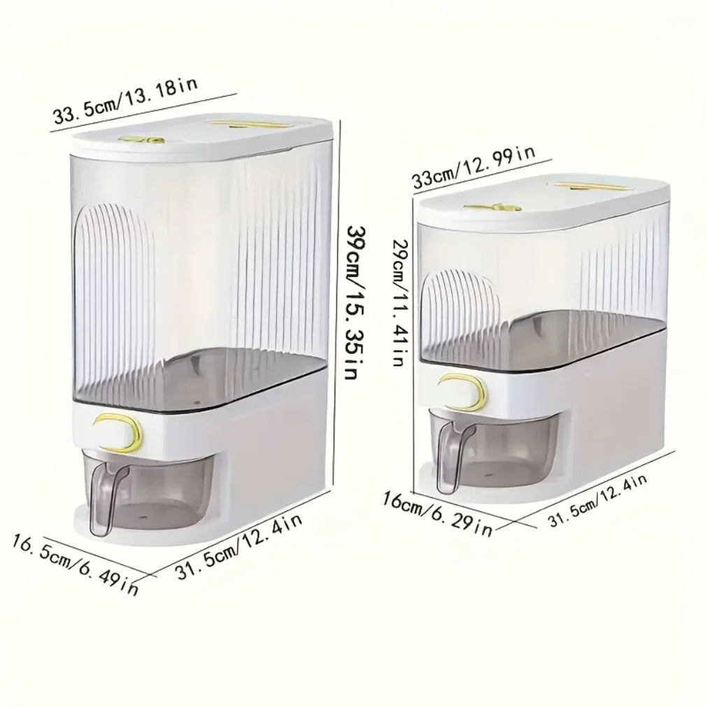 Rice Dispenser 5kg/10kg | Pantry Storage Container & Measuring Cup