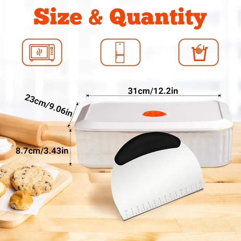 12" Pizza Dough Proofing Box with Scraper | Stackable