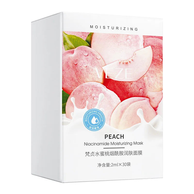 Peach Sleeping Mask with Niacinamide – 30 Pcs Overnight Mask