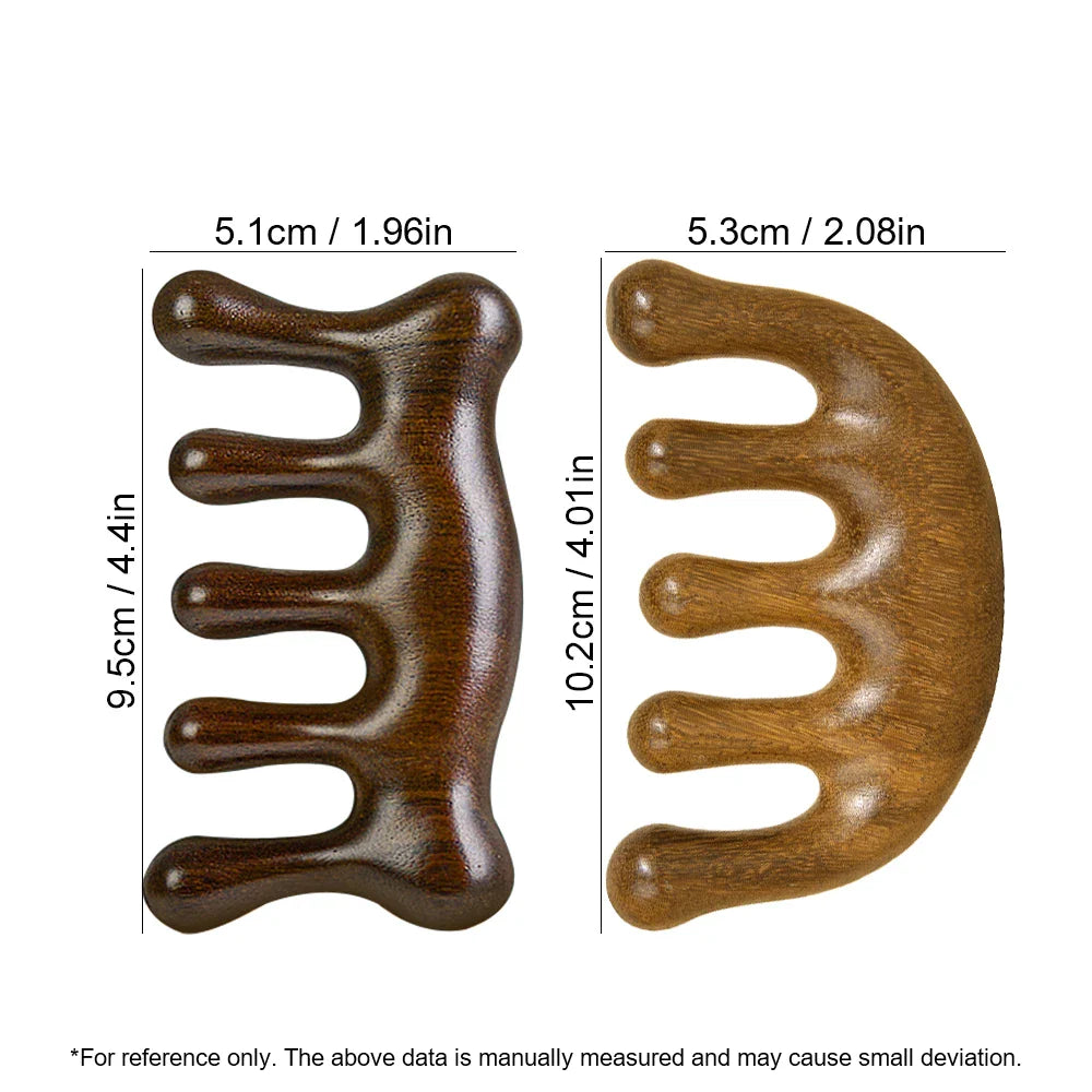 Sandalwood Wide Tooth Comb & Scalp Massager | Hair Care