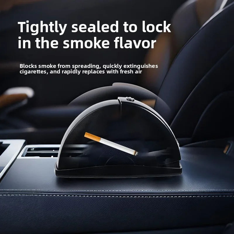 Car Ashtray Door Style Smokeless Ash Tray With Lid Portable Auto Truck Trash Bin Garbage Can Stainless Steel Liner Accessory Peaceful Pleasures Health and Wellness