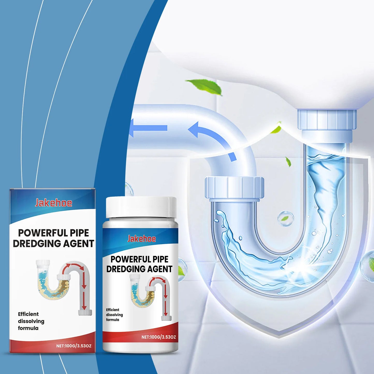 JAKEHOE Drain Dredging Agent – Unclogs Pipes & Removes Odors