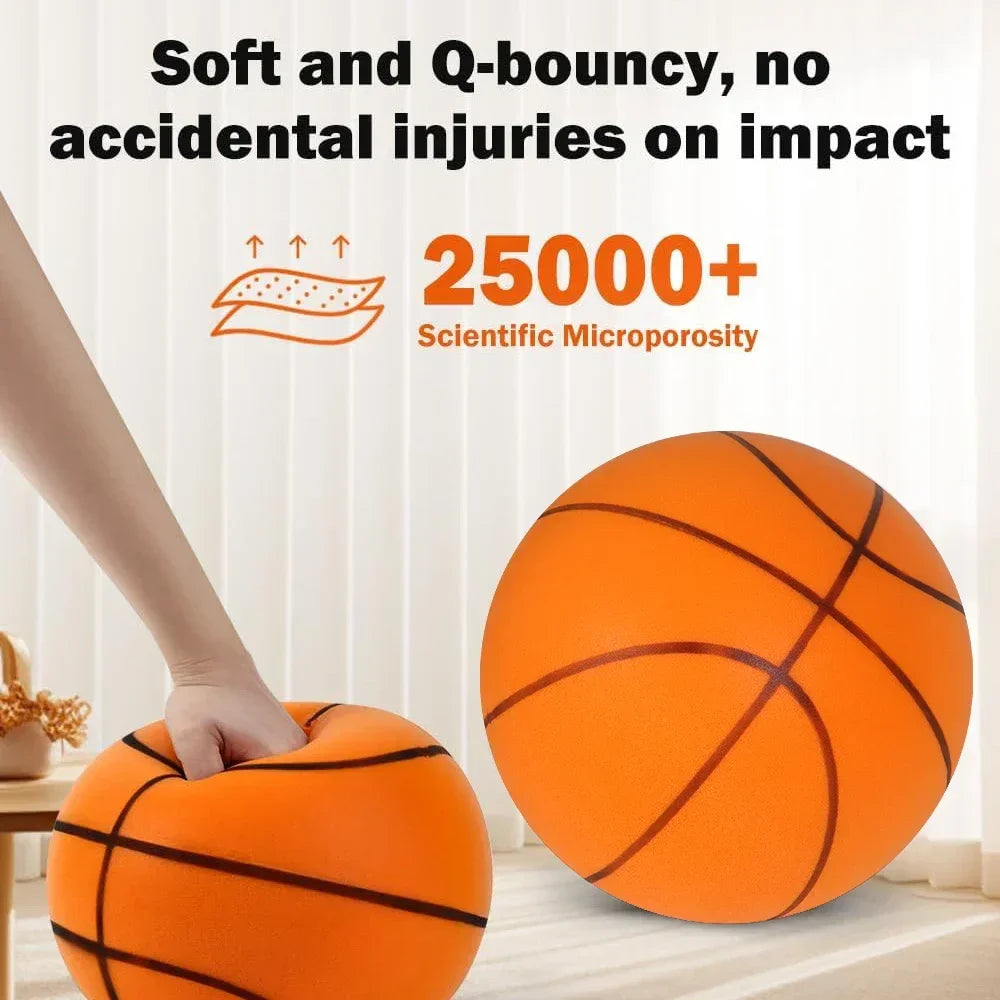 Kids Indoor Silent Foam Basketball – Noiseless Sports Ball Peaceful Pleasures Health and Wellness