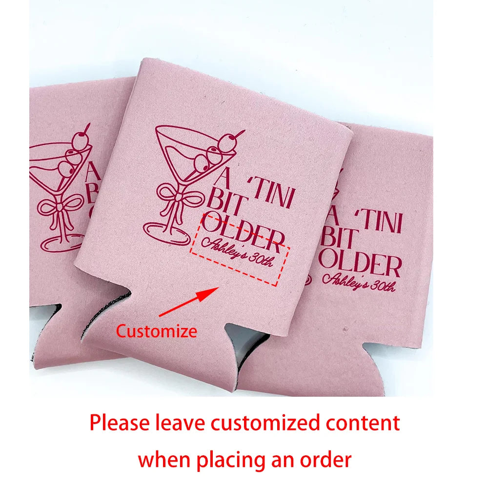 Personalized "A Tini Bit Older" Birthday Can Cooler 4-Pack