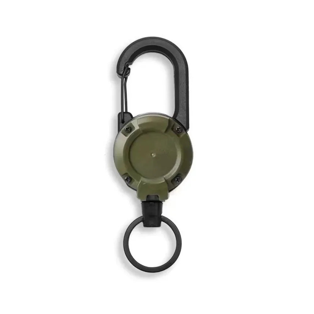 Retractable Carabiner Key Reel | Heavy-Duty Steel Wire Keychain