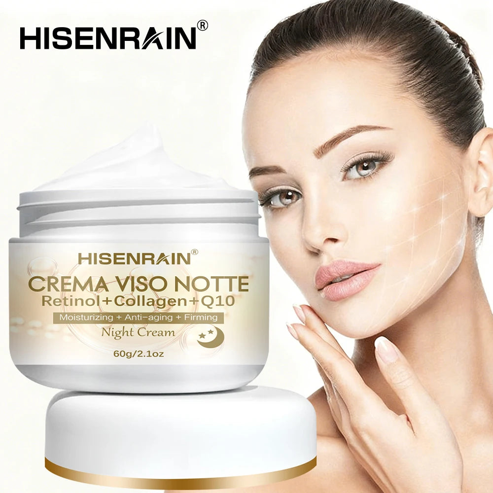 HISENRAIN Retinol Collagen Night Cream for Anti-Aging & Skin Firming - Intensive Moisturizing Skincare Treatment. Peaceful Pleasures Health and Wellness