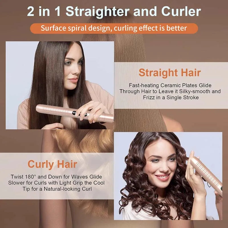 Factory High Temperature 2 In1 Multifunction Lcd Screen Splint Electric Ceramic Infrared Negative Ion Smooth Hair Straightener Peaceful Pleasures Health and Wellness