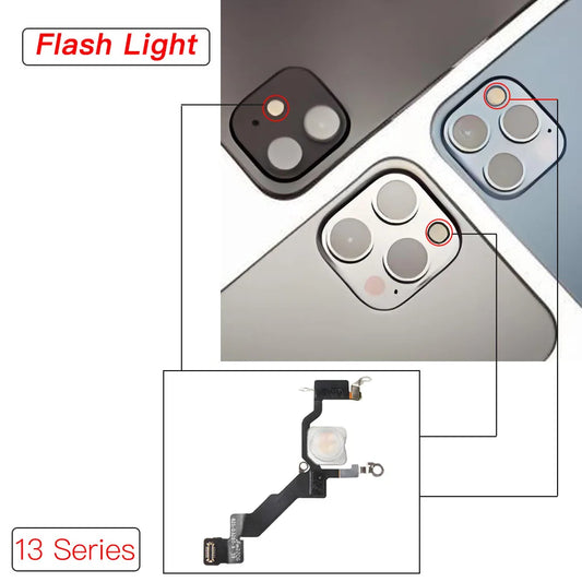 Flashlight Flex Cable iPhone 13 Mini Pro Max + Mic Module Phone Repair Part Oasis Select