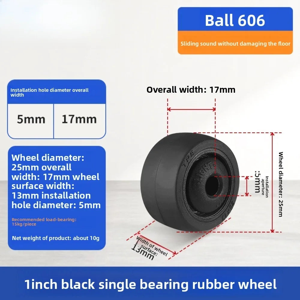 TPE Replacement Caster Wheels 1–2 Inch | Trolley & Shelf