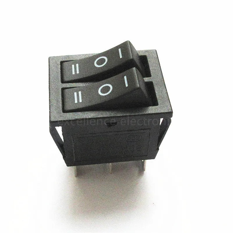 1PCS KCD6 Double Light Rocker Switch 6PIN 4PIN 16A 250V 20A 125V ON-OFF Boat Power Switch Waterproof Cap Peaceful Pleasures Health and Wellness Black 6P On Off On