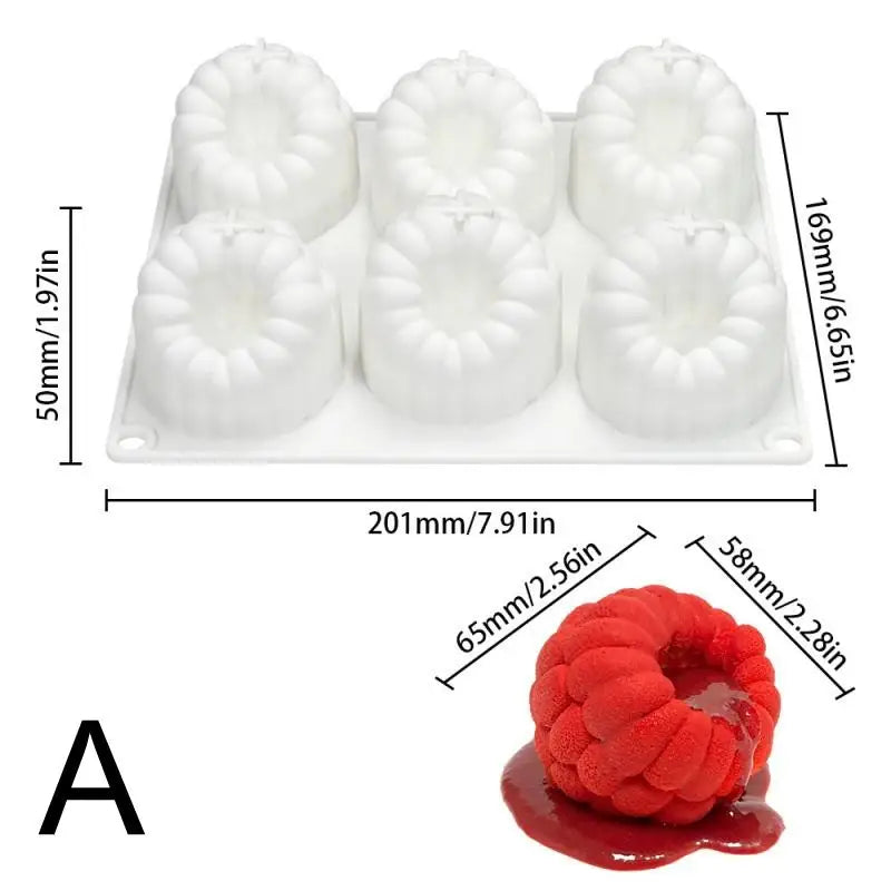 6-Cavity Silicone Raspberry Mold – Non-Stick Baking & Jelly Mold Silicone Baking Mold Peaceful Pleasures Health and Wellness A