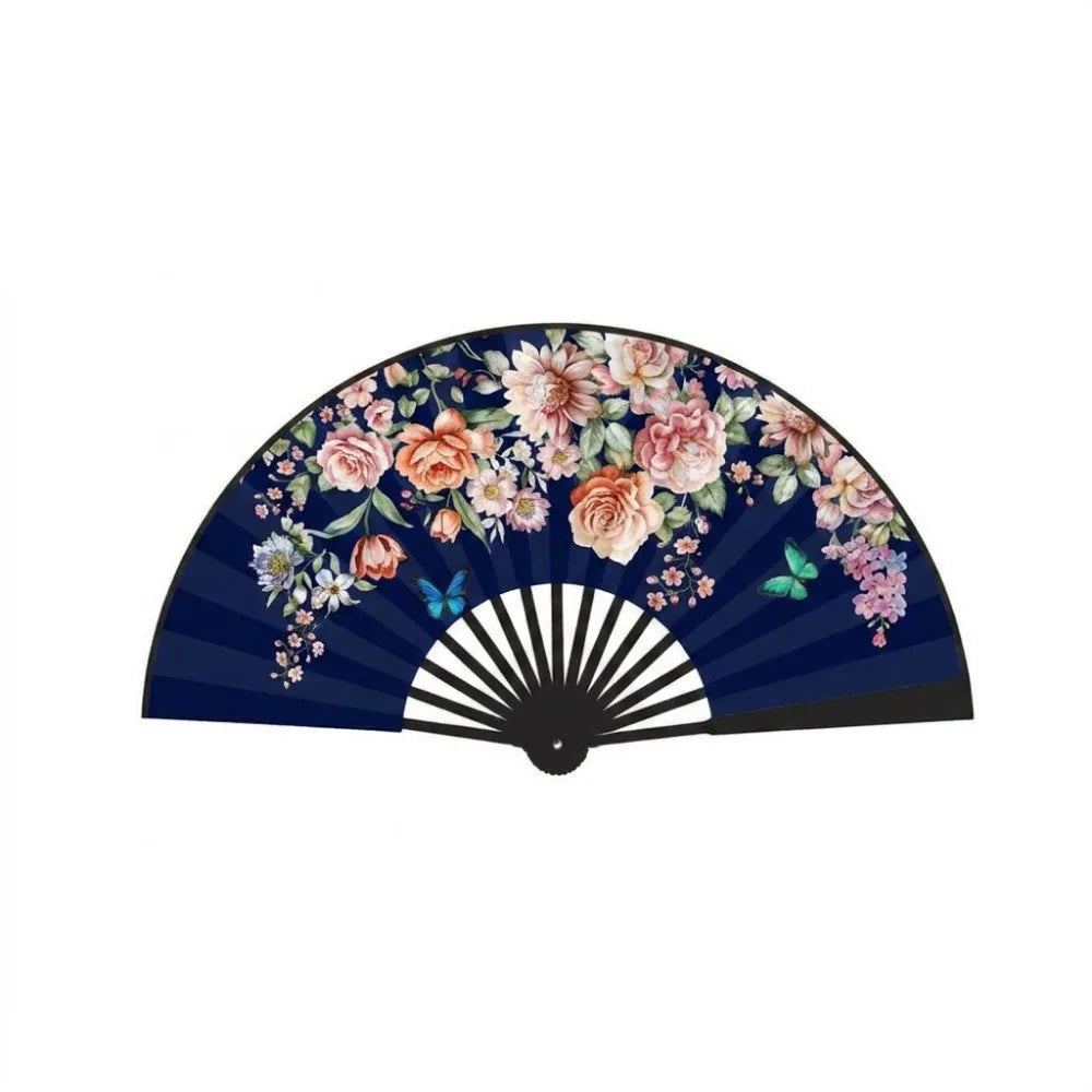 Chinese Silk Folding Hand Fan – Handmade Flower Dance Fan Gift