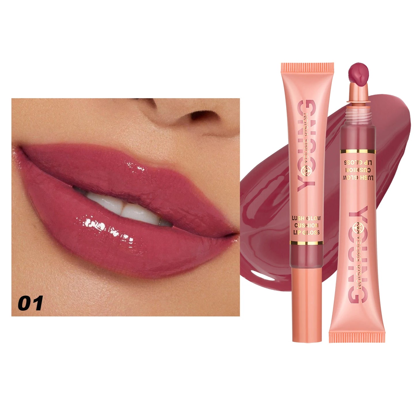 Lush Glow Cushion Lip Gloss – 6 Colors | Moisturizing Lip Glaze