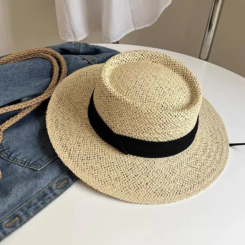 Women's Wide Brim Panama Straw Hat | UV Sun Protection