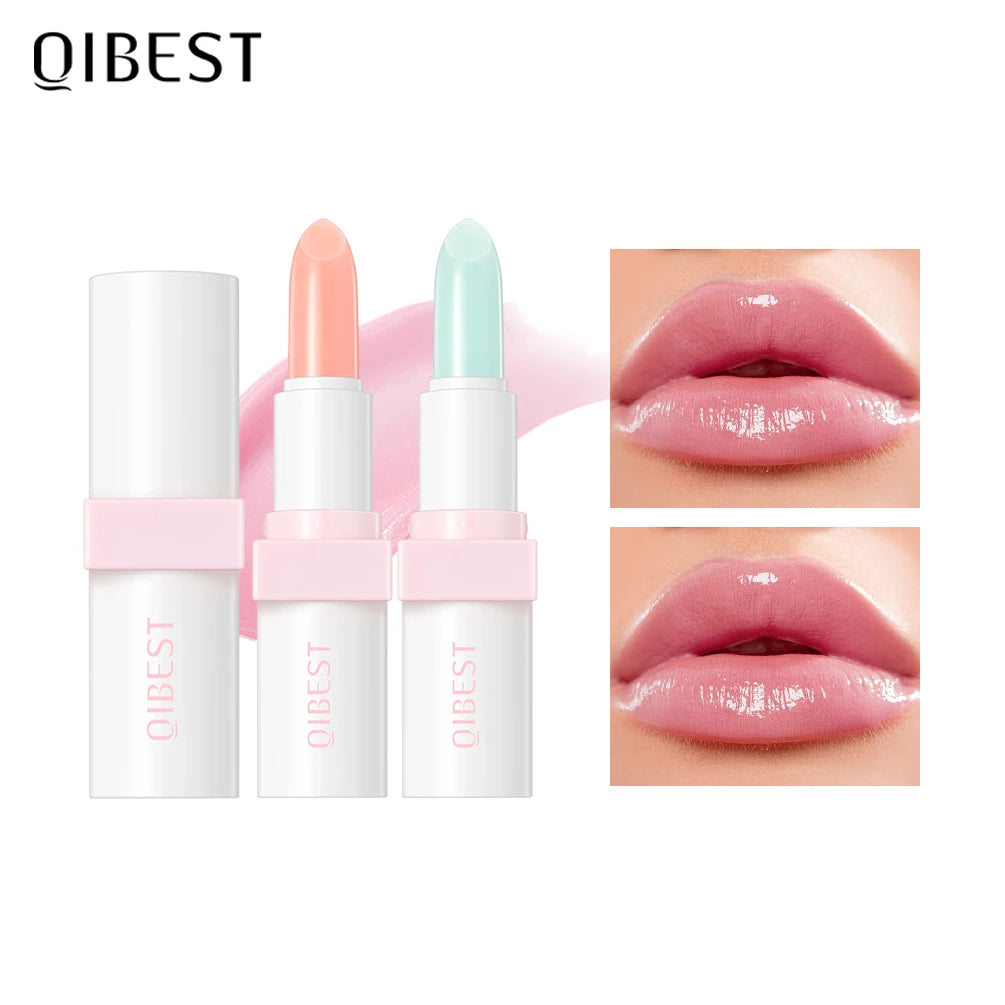 QIBEST Lip Balm Colors Ever-changing Lips Plumper Moisturizing Long Lasting Color Changing Lipstick Makeup Lip Care For Women Peaceful Pleasures Health and Wellness