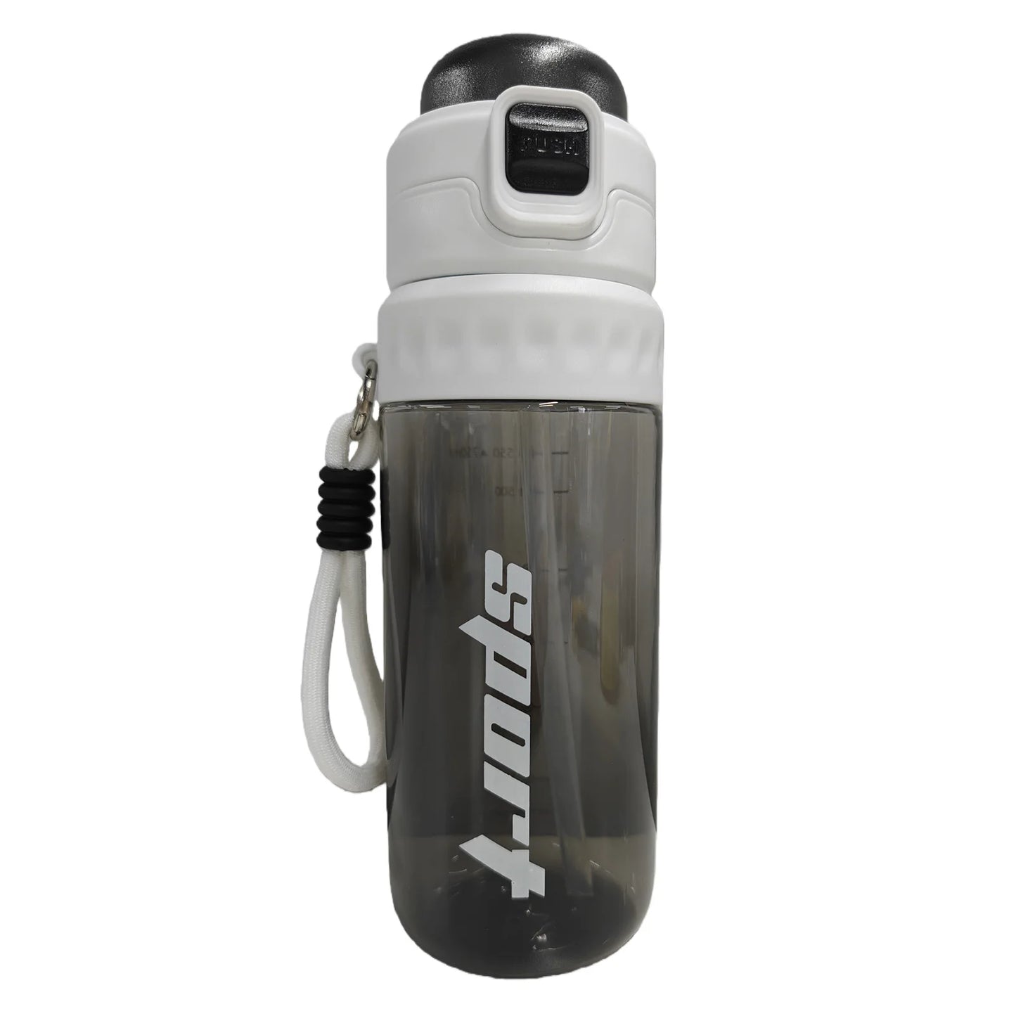 750ML Dual-Drinking Spray Bottle with Straw Large Capacity Sports Water Bottle for Mountaineering Gym Cycling Sports Activities Peaceful Pleasures Health and Wellness White