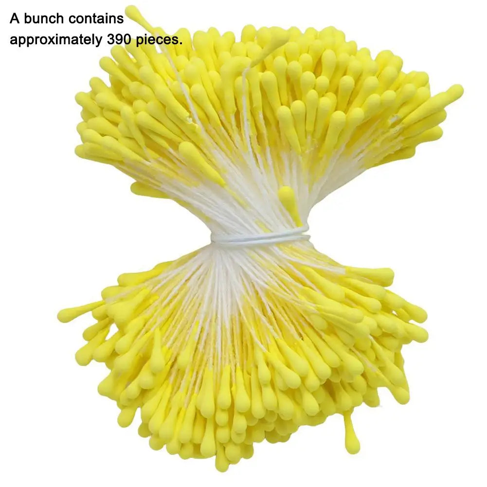 390pcs 2mm Moulti Options Artificial Flower stamen Mini Pearl Floral pistil For Wedding Party Home Decoration DIY Accessories Peaceful Pleasures Health and Wellness Yellow