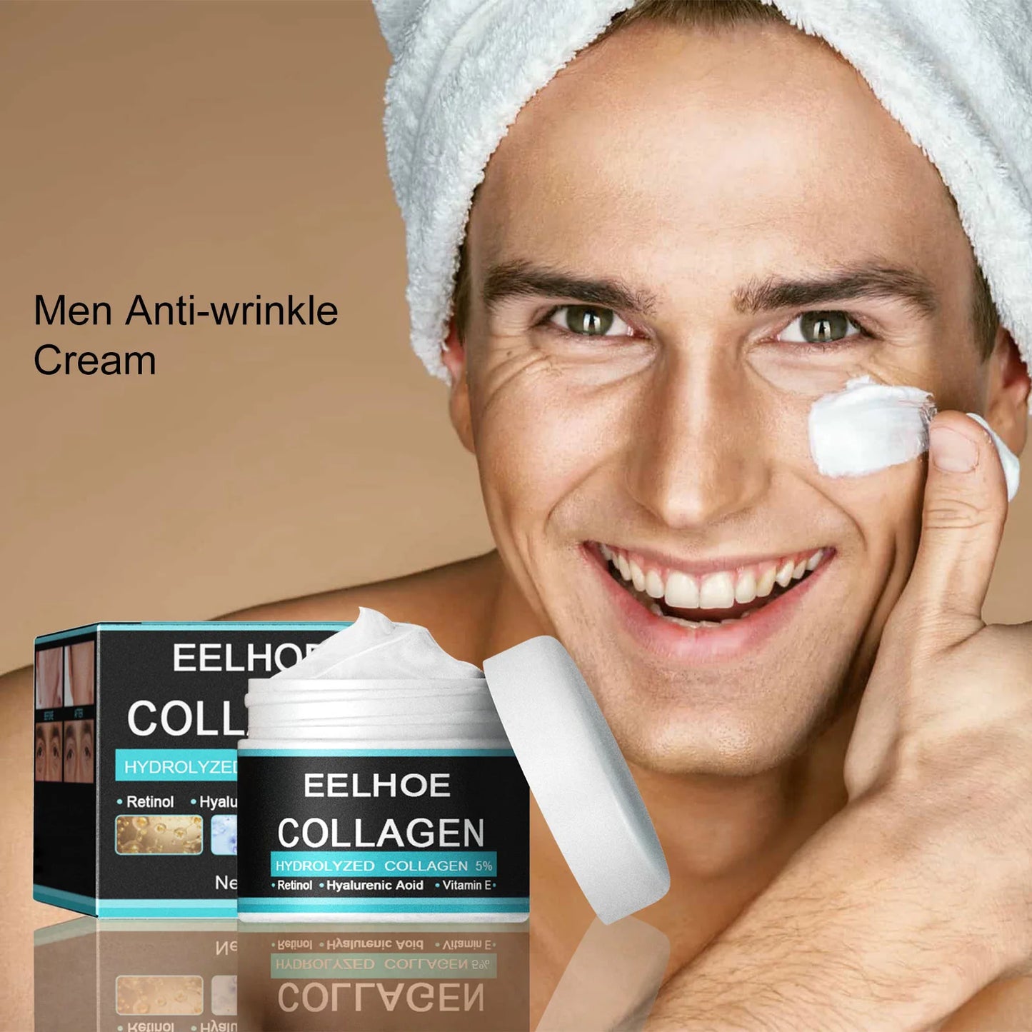 Collagen Creams For Men Smooth Wrinkle Younger Face Cream Firming Moisturizing Hyaluronic Acid Whitening Cream Facial Skin Care Peaceful Pleasures Health and Wellness