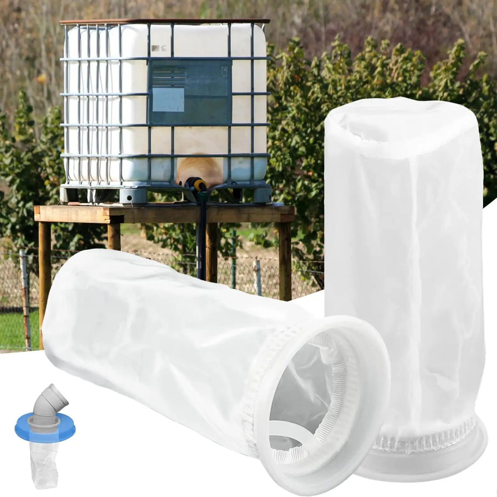 IBC Water Tank Nylon Filter IBC Cover Filter Sturdy Durable Tote Tank Lid Cover Rainwater Tank Garden Water Irragtation Supply Peaceful Pleasures Health and Wellness