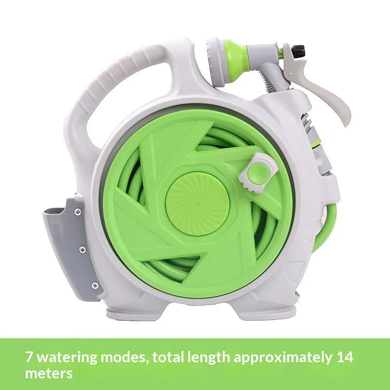 Portable Garden Hose Cart 15m Storage Organizer for Yard Watering Car Washing and Outdoor Use Peaceful Pleasures Health and Wellness Green