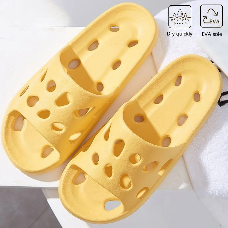 Non-Slip Hollow Summer House Slippers – Soft Cushion Indoor
