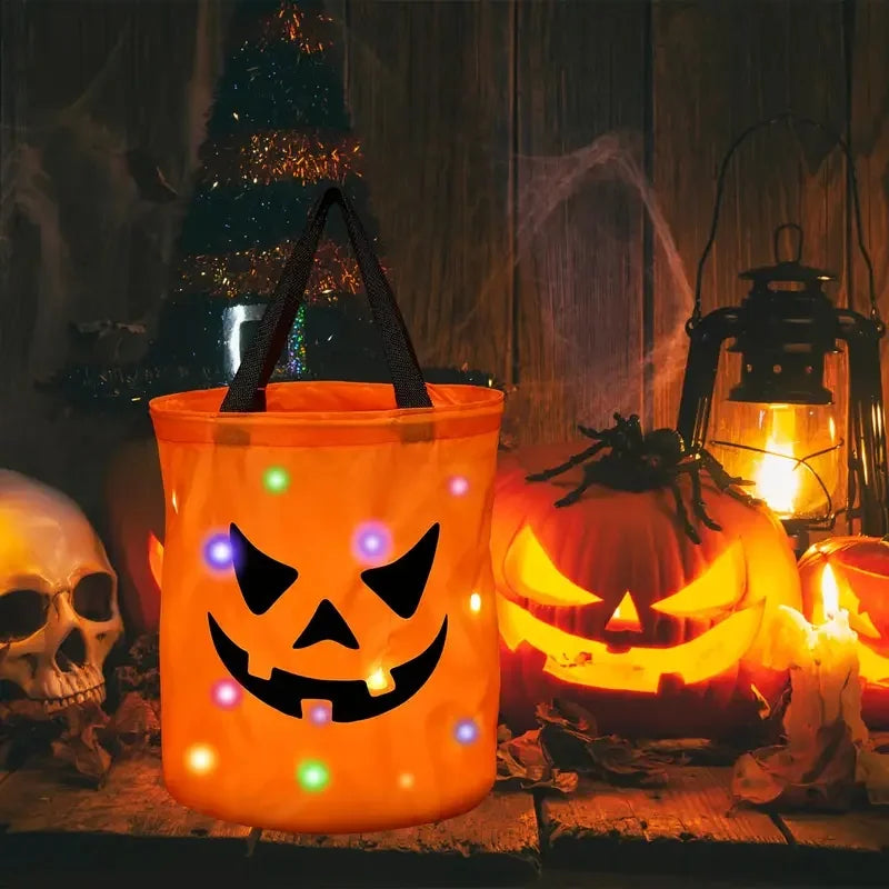LED Halloween Pumpkin Candy Bag | Kids Trick or Treat Bucket