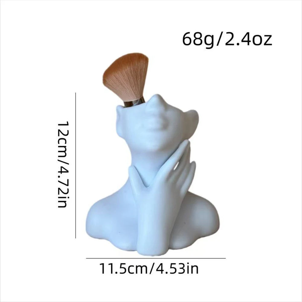 Female Head Vase, Human Body Vase, Plastic Small Flower Vase White Modern for Garden, Home, Living Room Decor,Table Art Statue Peaceful Pleasures Health and Wellness