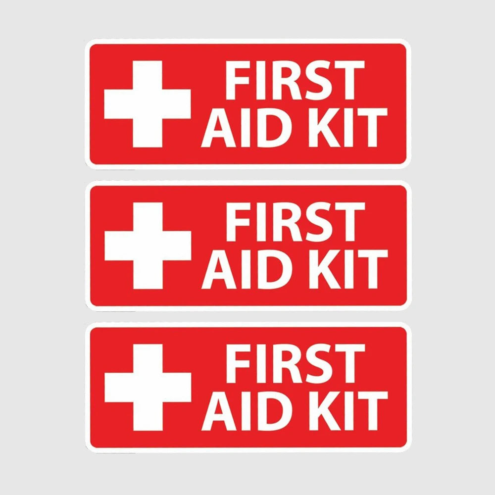 First Aid Kit Sticker Decals 5.5" OSHA Safety Labels 3-Pack