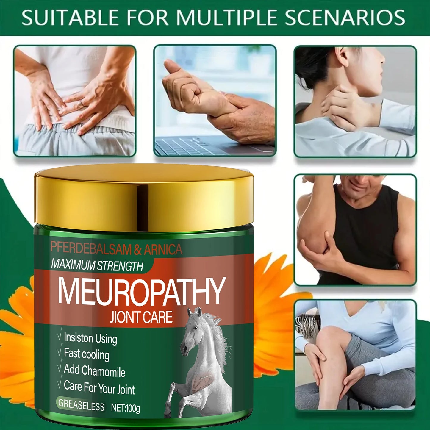 Pferdebalsam & Arnica Joint Care Cream | Fast Cooling Formula