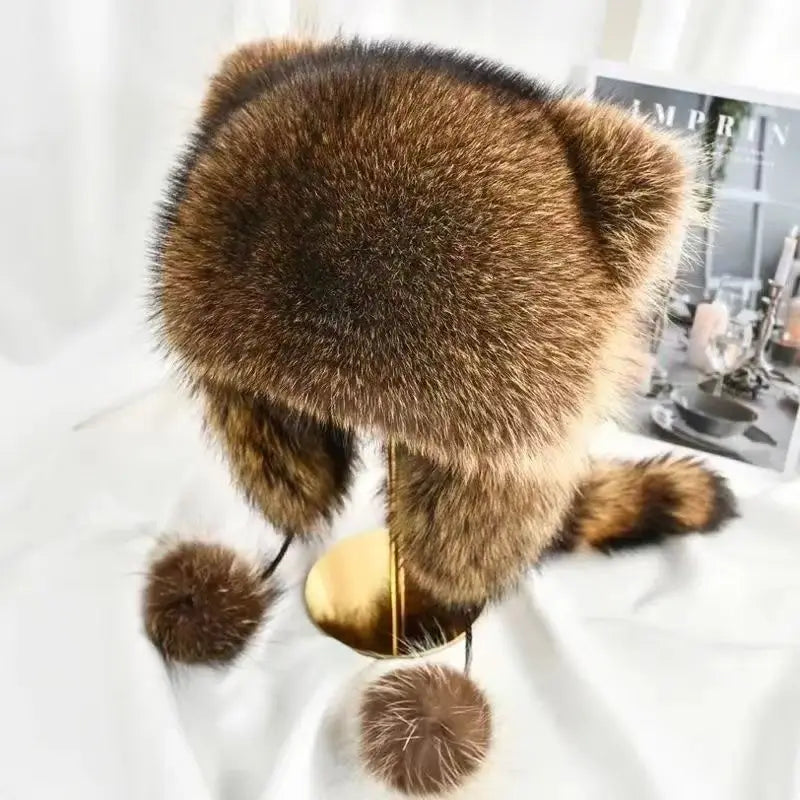 Kids Winter Raccoon Ear Flap Hat | Warm Lei Feng Family Hat