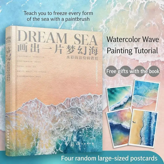 Watercolor Ocean Wave Art Tutorial Book Beginner-friendly Basic Peaceful Pleasures Health and Wellness