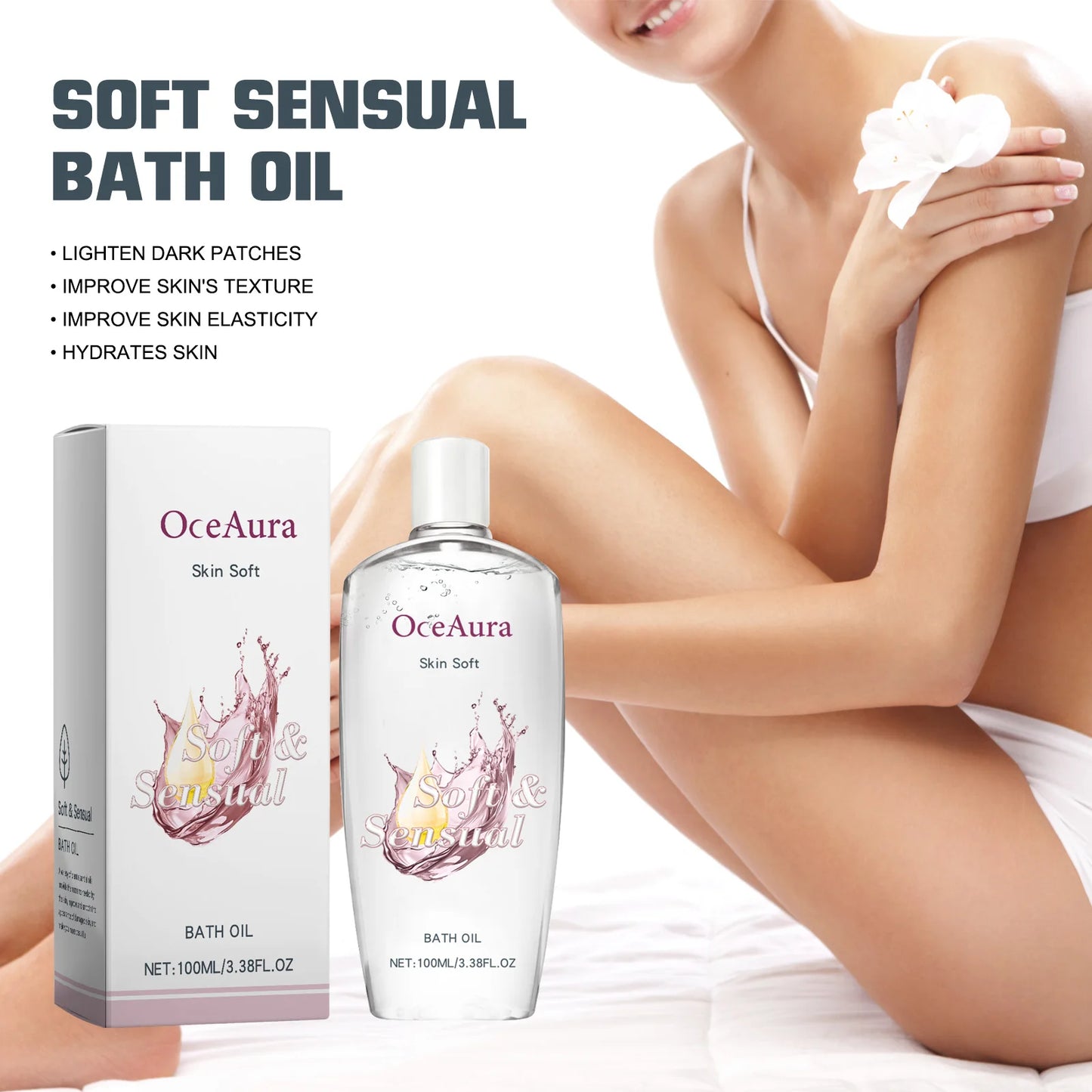 OceAura Body Moisturizing Oil – Brightening Dry Skin Care 3.38oz