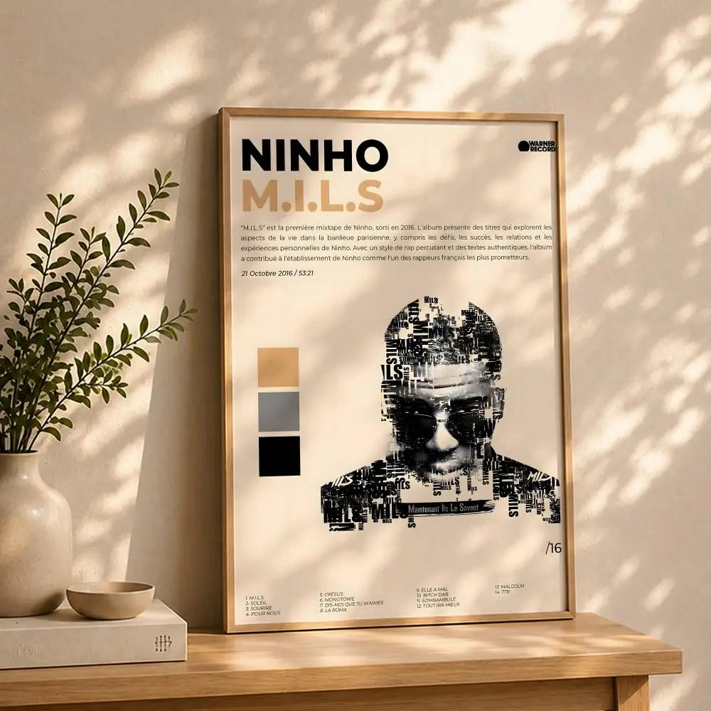 Rapper N-NinhoS HD Self-Adhesive Waterproof Wall Art Poster Wall Art Poster Peaceful Pleasures Health and Wellness White1 15X20cmNoframe