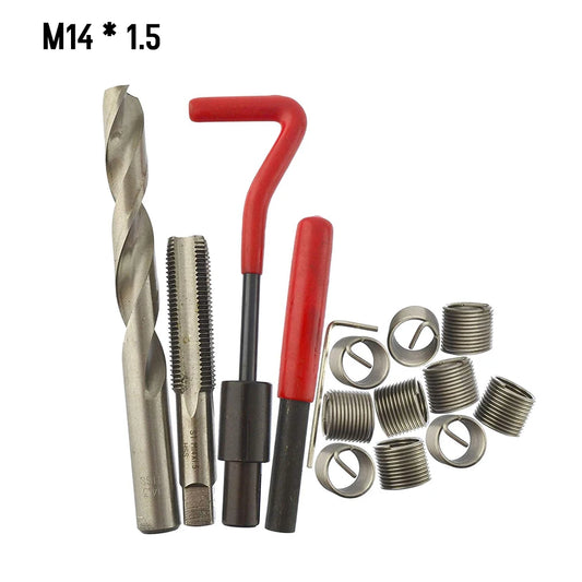 15-Pc Metric Thread Repair Kit M5–M14 | Helicoil Insert Tool Set Thread Repair Kit Peaceful Pleasures Health and Wellness M12x1.5