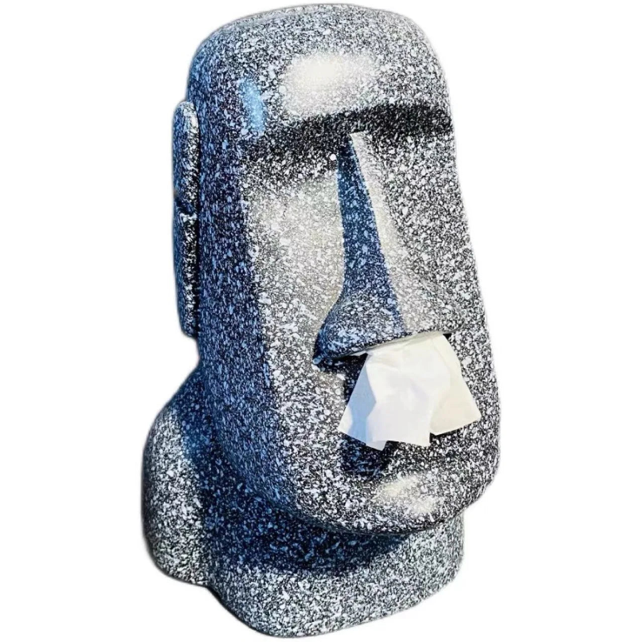 Hot Sale Tissue Box Cover Easter Island Resin Stone Figurine Tissue Box Indoor Home Restaurant Office Decoration Craft Ornament Peaceful Pleasures Health and Wellness 1pc