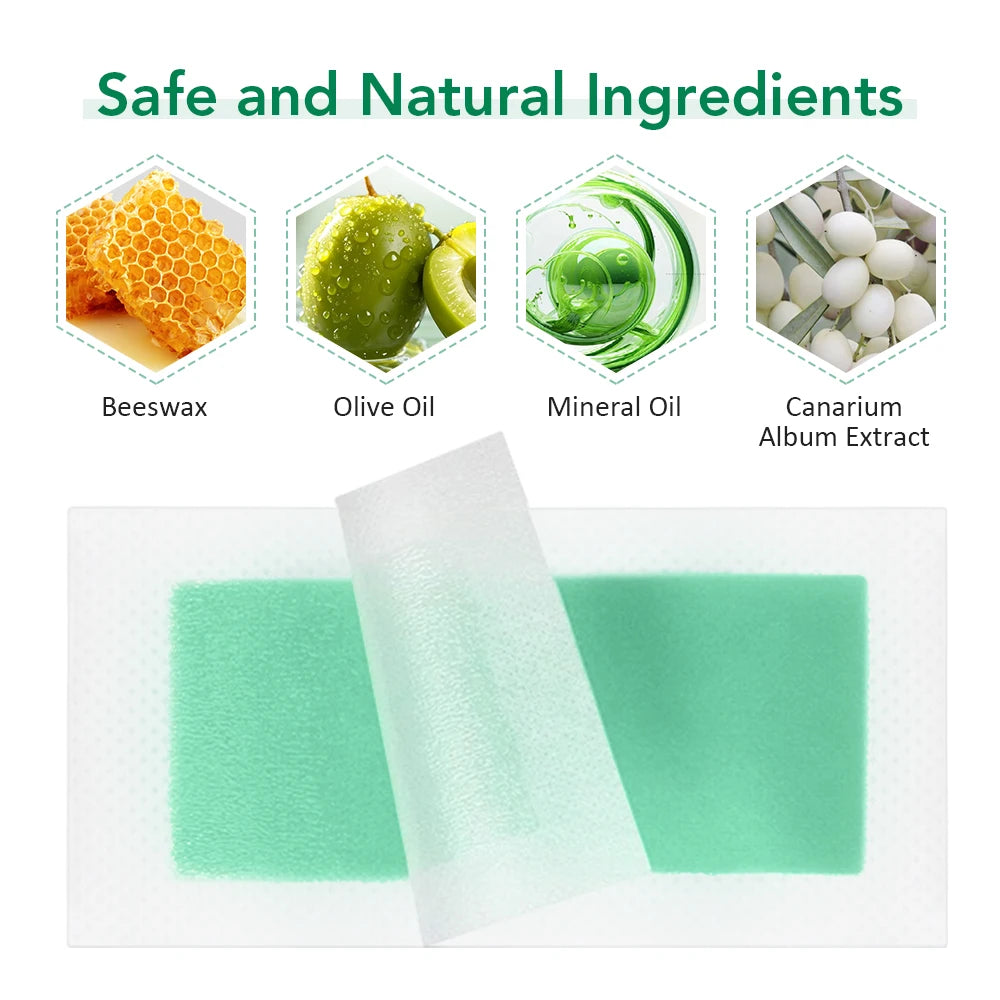 Facial Depilatory Wax Strips 30Pcs Facial Wax Strips+8 Calming Oil Wipes Hypoallergenic Eyebrow Upper Lip Hair Removal Wax Paper Peaceful Pleasures Health and Wellness