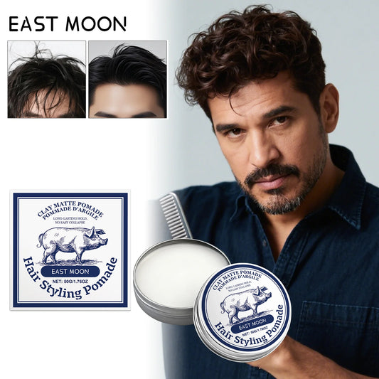 Men's Hair Clay Strong Hold Matte Finish Styling Mud 50g Hair Styling Clay Peaceful Pleasures Health and Wellness